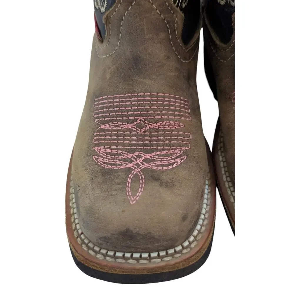 Girls Maury Cheyenne Western Cowboy Boots Size 20 MX US 13 Kids Pink Flower
